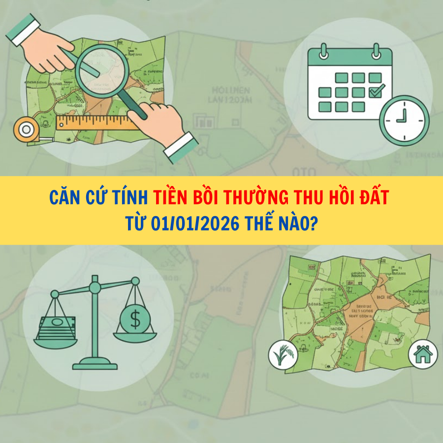 Căn cứ t&iacute;nh tiền bồi thường thu hồi đất từ 01/01/2026 thế n&agrave;o?