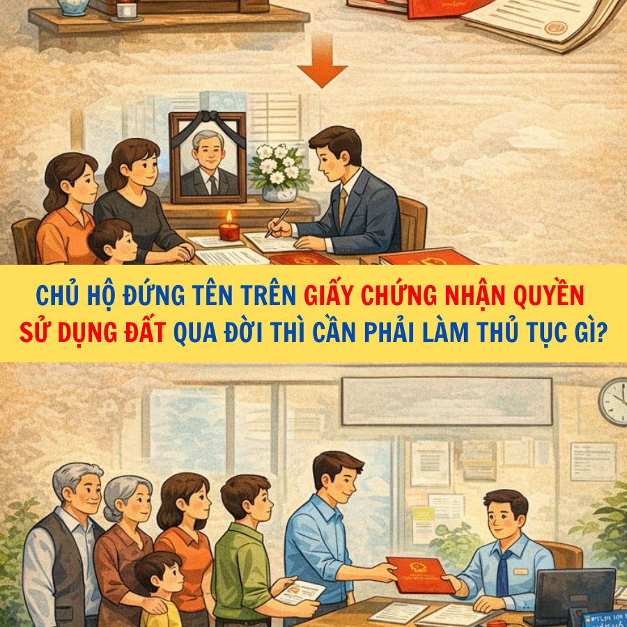 Chủ hộ đứng t&ecirc;n tr&ecirc;n giấy chứng nhận quyền sử dụng đất qua đời th&igrave; cần phải l&agrave;m thủ tục g&igrave;?