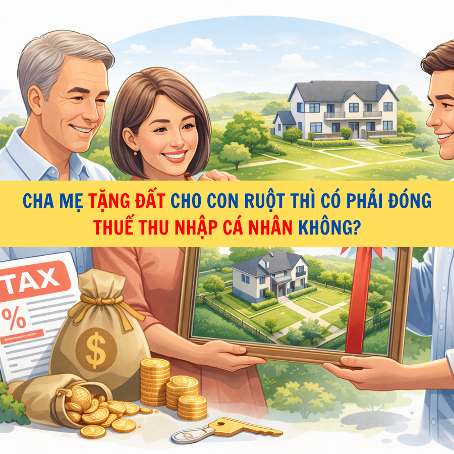 Cha mẹ tặng đất cho con ruột thì có phải đóng thuế thu nhập cá nhân không?