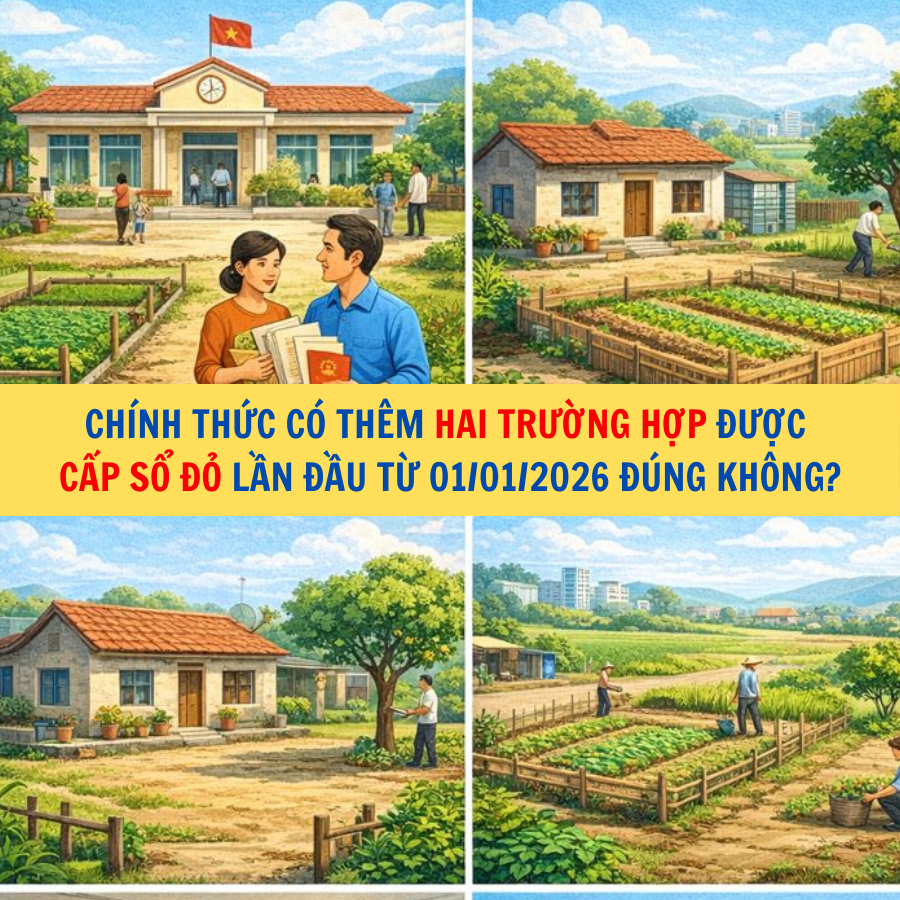 Chính thức có thêm hai trường hợp được cấp sổ đỏ lần đầu từ 01/01/2026 đúng không?