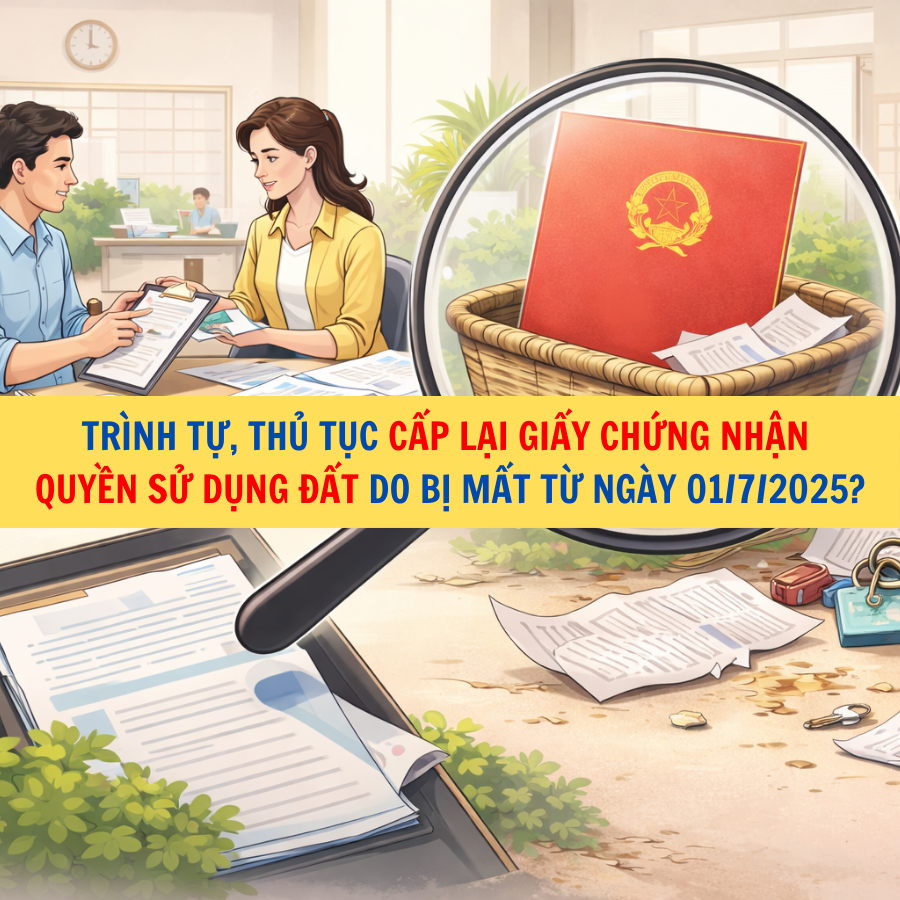 Tr&igrave;nh tự, thủ tục cấp lại Giấy chứng nhận quyền sử dụng đất do bị mất từ ng&agrave;y 01/7/2025?