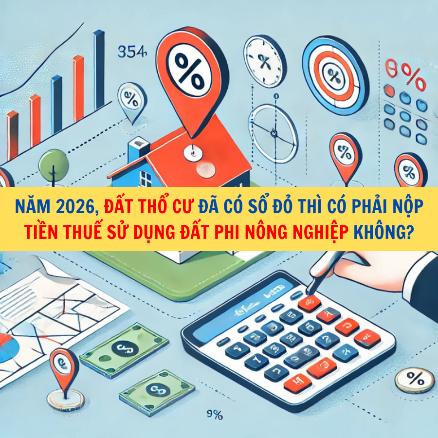 Năm 2026, đất thổ cư đã có sổ đỏ thì có phải nộp tiền thuế sử dụng đất phi nông nghiệp không?