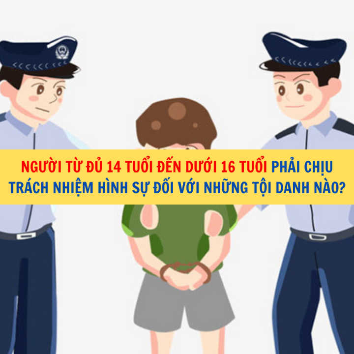 Người từ đủ 14 tuổi đến dưới 16 tuổi phải chịu trách nhiệm hình sự đối với những tội danh nào?
