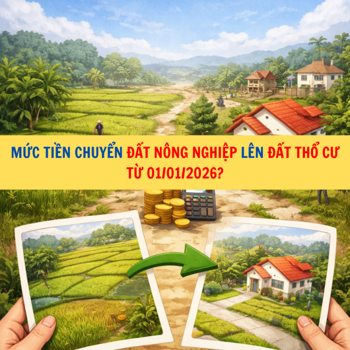 Mức tiền chuyển đất nông nghiệp lên đất thổ cư từ 01/01/2026?