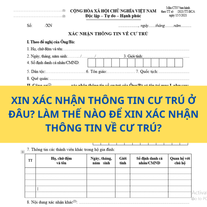 XIN XÁC NHẬN THÔNG TIN CƯ TRÚ Ở ĐÂU? LÀM THẾ NÀO ĐỂ XIN XÁC NHẬN THÔNG TIN VỀ CƯ TRÚ?